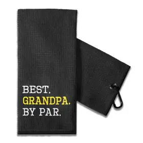 Gt-042 Touner Best Grandpa By Par Golf Towels With Clips Embroidered Funny Gentleman