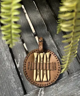 Thl-td-lgh1 Treehouse Labs Golf Tee Holder Real Leather Handcrafted In Hawaii - Us Shipping