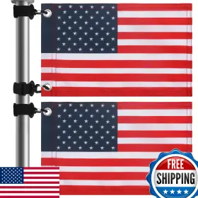 B0fldg2sj6 Trinka Golf Cart Flag With Elastic Strap Bracket- American Set 12x18 Inch
