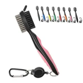 Universal Promotions 796752237671 Golf Club Brush Groove Cleaner With 2 Ft Retractable Extension Cord Pink