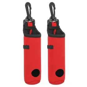 Uxcell 634149838905 2pcs Golf Ball Carry Bag Tee Holder Neoprene Bags With Hook Red