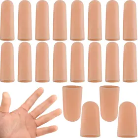 Varmdukke 736235942975 20pcs Finger Protector Cots 2 Sizes Silicone Support Sleeves Reusabl