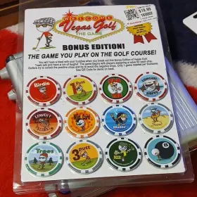 160002 Vegas Golf Bonus Edition Complete Game With Authentic Poker Chips And Velvet Bag