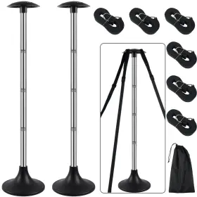 Veithi 709226056463 Boat Cover Support Poles 2 Pack Stainless Steel B Base Black