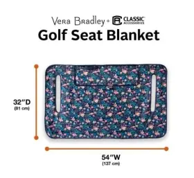 Vera Bradley 052963059762 Classic Accessories Golf Cart Seat Blanket Cover -flamingo Garden