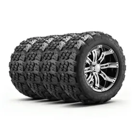 Vevor 197988361787 Golf Cart Wheels 12 Inch 20x10-12 Black Aluminum Alloy Tires And C