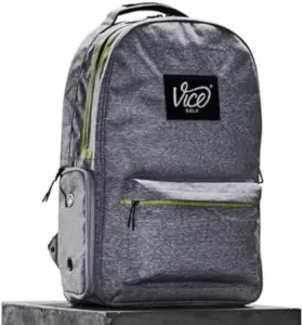 Vice 752082252609 Golf Cache Backpack In Grey With Green Embellishments