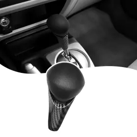 Yibin80205 Vkgug Black Leather Carbon Fiber Pattern Gear Shift Knob Shifter Compatible With Ho