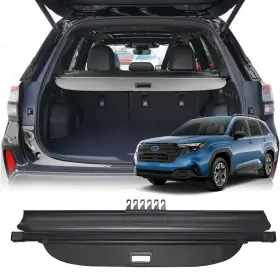 Vcsbrfr25 Volcaner Cargo Cover For 2025 Subaru Forester Accessories Carbon Fiber Texture Retrac
