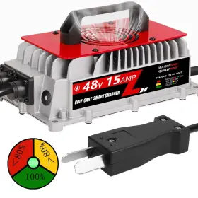 Voolex 794969826626 48v 15a Golf Cart Battery Charger For Ezgo And Yamaha Carts With Crowfoot Connector