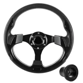 Vksw1009-cc Voonke Golf Cart Steering Wheel And Adapter For Club Car Ds Carts Black