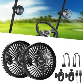Wekani 445045267200 2-pack Golf Cart Fans For Accessories 3-speed Settings Fit Ezgo 2 Pcs