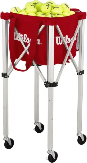 Wrz541000 Wilson Teaching Cart Traveler With Red Bag Holds 150 Tennis Balls Zippered