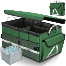 Wh-qc001-green-fba Winhunt Car Trunk Organizer Storage With Waterproof Bag Collapsible Mu