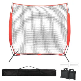 Dgzq-us-77red-2 Wiseek 7x7/16x10/20x10ft Backstop Net Ball Stop With Handbag Fix Sports Bar