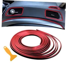 Aex0006 Wittyware Red Aesthetic Interior Car Accessories For Women Men Mods Trim Strips