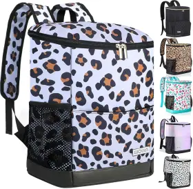 Wkc-wh1 Wolka Cooler Backpack 30 Cans Portable Coolers Snow Leopard