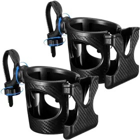Min-wonderjune-3076 Wonderjune 2 Pieces Cart Cup Holder With Phone In 1 Adjustable Accessories