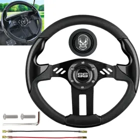 Wk-3000 Wuko Hunt Luxury Style Golf Cart Steering Wheel - With Horn Button Premium Grip L