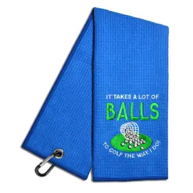 Rgt033 Wuuckoo It Takes A Lot Of Embroidered Golf Towel Funny Towels For Bags Wit