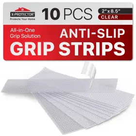 Gs-10-c X-protector Rubber Grip Tape Strips - 10 Pcs Pack Of 2 Inch 8.5 Clear