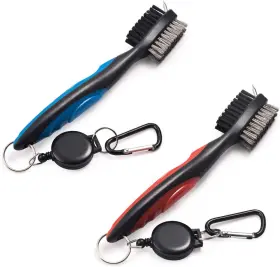 Xintan Tiger 313044816828 Pack Of 2 Golf Club Brush Groove Cleaner With Retractable Zip-line And Aluminum