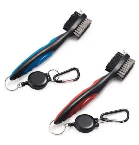 Xintan Tiger 602815451055 Pack Of 2 Golf Club Brush Groove Cleaner With Retractable Zip-li