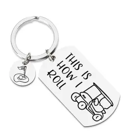 Key1009us-wp Yallnasl Golf Cart Keychains For Golfer Gifts Men Accessories Keycha