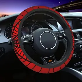 Yangdada 736961394581 Steering Wheel Cover Universal 15 Inch Cute Car Accessories Red Spider Web