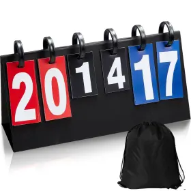 Yeaqee-qeq2961 Yeaqee Portable Score Keeper With Storage Bag Flip Scoreboard Tabletop Scoreb