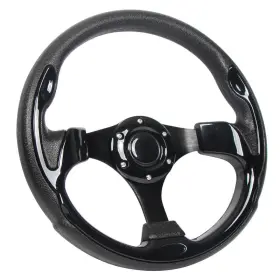 B0cf456rnw Yehicy 12.5golf Cart Steering Wheel Black Grip Leather Universal Ezgo