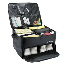 0013-golf-storage-us Yevvaioc Golf Trunk Organizer Waterproof 2 Layer Car Shoes Bag With Separate