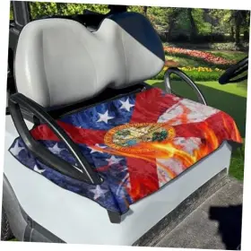 Yew-10631538cz47-1-213 Yewattles Golf Cart Seat Cover Portable Club Car Towel Florida Flame