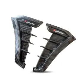 Yidmpn2 Yidcidu 2pcs Car Fender Side Vents Tpu Scratch-resistant 2 Pcs Carbon Fiber Black