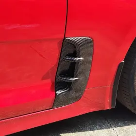 Yisuke 768274510839 2pcs Abs Carbon Fiber Pattern Car Side Fender Vent Trim Covers Compatible Wit