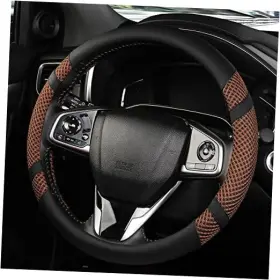 01-brown Yiwu Boke Network Technology Co. Ltd Bk0026e Car Steering Wheel Cover 14.5 Leather Covers For Men Women