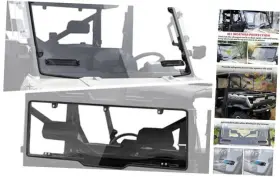 Zp-yj-030511-022 Yjlamp Rear And Front Windshields For Ranger 1000/xp 1000 17-25 Clear