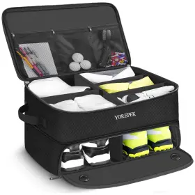 605201blk Yorepek Large 2 Layer Golf Trunk Organizer For Size 14 Pair Shoes Water Res