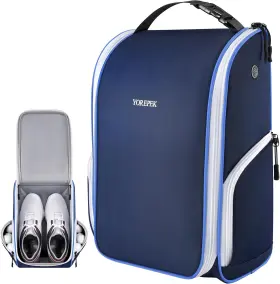 614200blu Yorepek Golf Shoe Bag With 3 Pockets For Socks Gloves Tees Balls Brush Des
