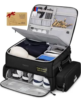 679100 Yorepek Upgraded Golf Trunk Organizer Christmas Gifts For Golfers Black