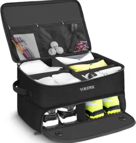 Yorepek 696227365246 2 Layer Golf Trunk Organizer Waterproof Car Locker With Separate For