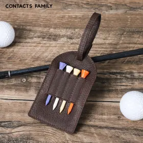 Hts-golf-cf5033 Yubro-studio Leather Golf Tees Holder With Buckleholds 4 Full Grain