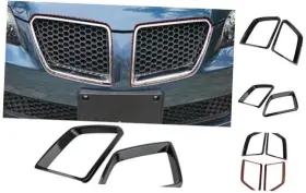 Lksjbv96s4dv6-63as15v Yuechi Car Front Bumper Grille Cover Trim Compatible With Pontiac G8 08 Carbon Fiber