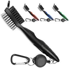 Brush002 Yupro Golf Club Brush And Groove Cleaner With 2 Ft Retractable Zip-line Carabiner