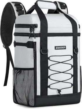Zakeep 701969631808 Cooler Backpack 36 Cans Multifunctional Leakproof White