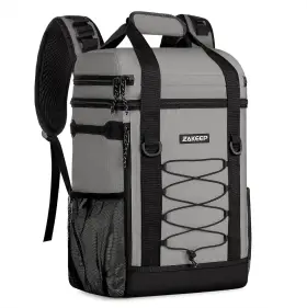 Zakeep 840325623450 Cooler Backpack 36 Cans Multifunctional Leakproof Gray