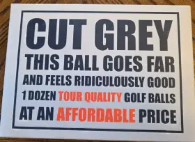 5782 Zero Friction Cut Grey High Performanc Golf Balls Box Of Twelve White With Blk Logo