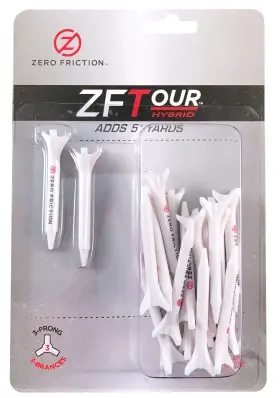 Zt10020 Zero Friction Tour Golf Tees 20 Pack White 1-3/4-inch