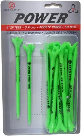 Zt25009 Zero Friction Power 3 Prong Golf Tees 4 Inch Lime