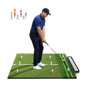 Zfyoung 739757641555 Upgraded 5x4ft Golf Hitting Mats With Ball Tray Thick Turf 3 Tees For Drivi